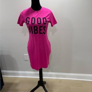 SHEIN Pink 'Good Vibes' Mini Dress